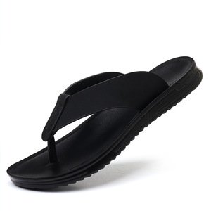 Sandales d'été pour hommes, tongs à bout ouvert, semelle extérieure en PU, semelle intermédiaire en EVA, sandales décontractées de plage, à enfiler, couleur unie, doublure textile, fabriqué en Chine - Product Image 5