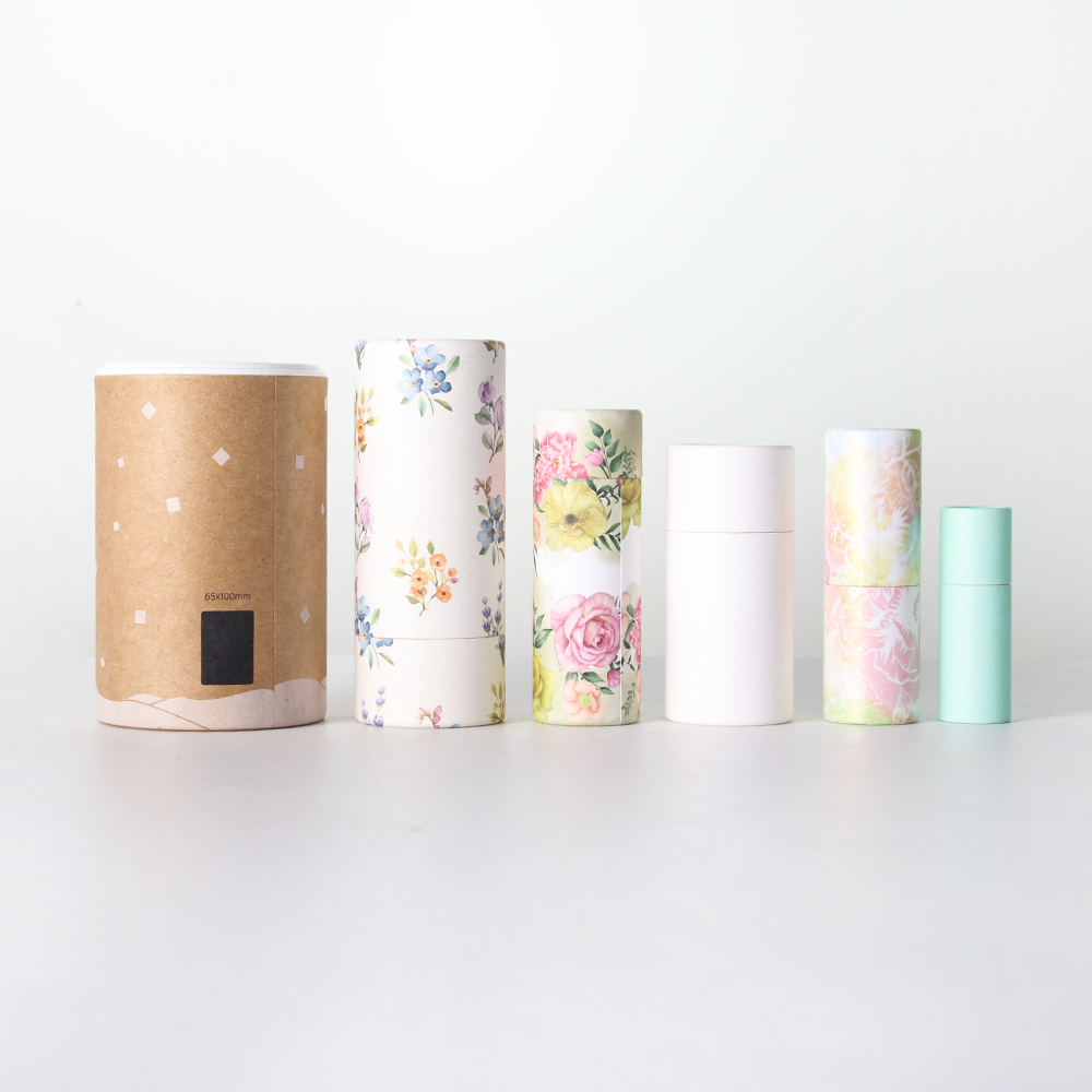 Eco-Friendly Round Kraft Paper Canister Cardboard Spice Salt Shaker Tube With Rolled Sifter For Loose Powder Cosmetics Packaging