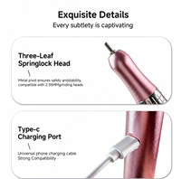 Stylo perceuse à ongles rechargeable 35000 tr/min 2-en-1 avec lampe UV LED pour le durcissement du vernis gel, machine de manucure et nail art OEM ODM