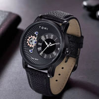 Jam Tangan Pria TOMI T104 Grosir, Desain Dial Bulat Premium, Tali Kulit, Jam Tangan Quartz Berkualitas Tinggi untuk Penggunaan Sehari-hari