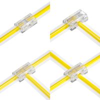 Connecteur de bande LED à contact en cuivre RGB 9-en-1 9W 5mm/8mm/10mm pour miroir de salle de bain, meubles/placard, application mâle/femelle 2P 0-36V