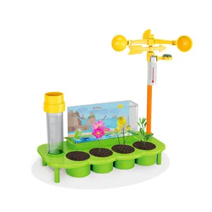 孩子学习DIY茎科学工具包生态气象站雨水监测植物生长科学实验玩具