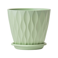 Pots de plantes en résine plastique de style nordique avec plateau de drainage, grands pots à fleurs épaissis pour plantes vertes d'intérieur