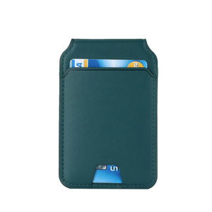 Support de téléphone minimaliste personnalisé en cuir PU porte-carte magnétique pince de fixation pour portefeuille compatible avec les séries iPhone 12/13/14/15/16 - Product Image 4