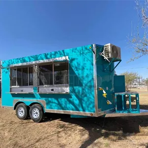 Trailer Truk Makanan seluler dengan dapur penuh kustom Pizza bergerak Hot Dog Bbq truk Makanan Cepat Trailer sepenuhnya dilengkapi untuk dijual