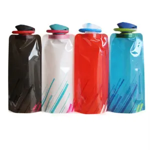 زجاجة مياه بلاستيكية صديقة للبيئة قابلة لإعادة الاستخدام وقابلة للطي