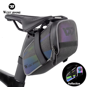 WEST BIKING tas sadel sepeda gunung, tas kursi sepeda kantong reflektif tahan air - Product Image 1