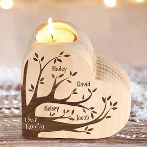 Tùy chỉnh thiết kế hình trái tim gỗ tròn nến thân thiện với môi trà dừa ánh sáng nến trang trí cốc gỗ người giữ ngọn nến - Product Image 6