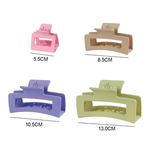 مشبك شعر أكريليك مستطيل الشكل بالجملة متعدد الألوان بسيط للنساء بلون واحد مجوف إكسسوارات شعر للأطفال - Product Image 2