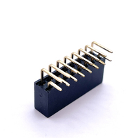 Soulin 2,54mm paso hembra encabezado 2*8 pines ángulo recto 90 grados doble fila coche USB Cable conector latón contacto para PCB