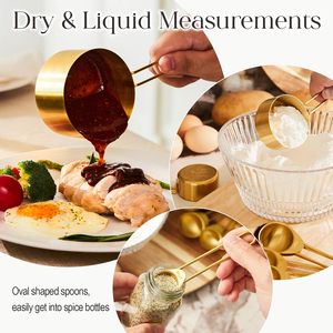8 Adet Ölçü Kabı ve Kaşık Seti Paslanmaz Çelik Ölçü Kaşıkları Ölçü Kapları Mutfak Aksesuarları Yemek Pişirme ve Fırınlama İçin - Product Image 5