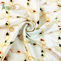 Tissu en soie imprimé motif chaîne et amour, 100 % soie de mûrier pour robes