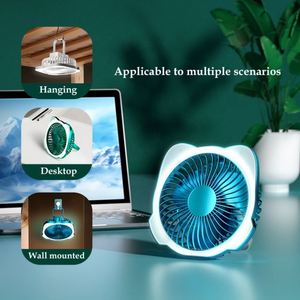 Ventilateur portable électrique rechargeable 2024 à 5 vitesses avec lumière nocturne et fonction de refroidissement - Product Image 4