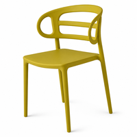Chaise de café ergonomique contemporaine personnalisée en plastique, fauteuil empilable multicolore en PP pour extérieur, maison, bureau, restaurant, bar, projet