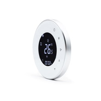 Pièces de système HVAC Thermostat intelligent WiFi FCU de forme ronde avec commande vocale Google Home