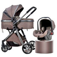 Poussette pliable légère de luxe pour bébé Kinderwagen Système de voyage pliable Chariot Poussettes Siège auto Poussette combinée pour bébé