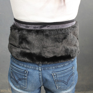 Fulishu Cinturón de soporte para la cintura con forro polar grueso, protección contra el frío para adultos, unisex, cierre de velcro, acolchado de algodón, dorado - Product Image 1