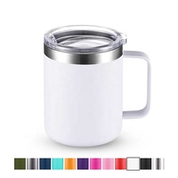 Vente en gros 2021, gobelet à café à sublimation de 12 oz et 14 oz, gobelet isotherme à double paroi en acier inoxydable avec poignée