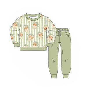 Précommande Noël Santa Imprimer <span class=keywords><strong>Petit</strong></span> Garçon <span class=keywords><strong>Pull</strong></span> Jogger Vêtements Tenues Enfants Boutons Chemise En Gros Frère Vêtements Styles - Product Image 1