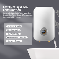 Chauffe-eau électrique instantané sans réservoir 220V 4500W, boîtier en plastique, économe en énergie, chauffage rapide, pour usage extérieur, hôtelier et domestique