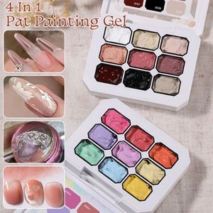 Smalto per Unghie Stampato con Gradiente Altamente Saturo in 9 Colori, Arte per Nail Art Francese con Confezione in Bottiglia, Colla Gel Pat Pat - Product Image 2