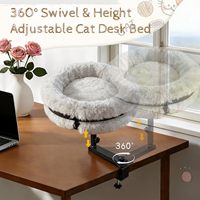 Hamac pour chat amovible à fixer sur le bureau, 360° °   Lit rotatif à hauteur réglable avec fourrure douce