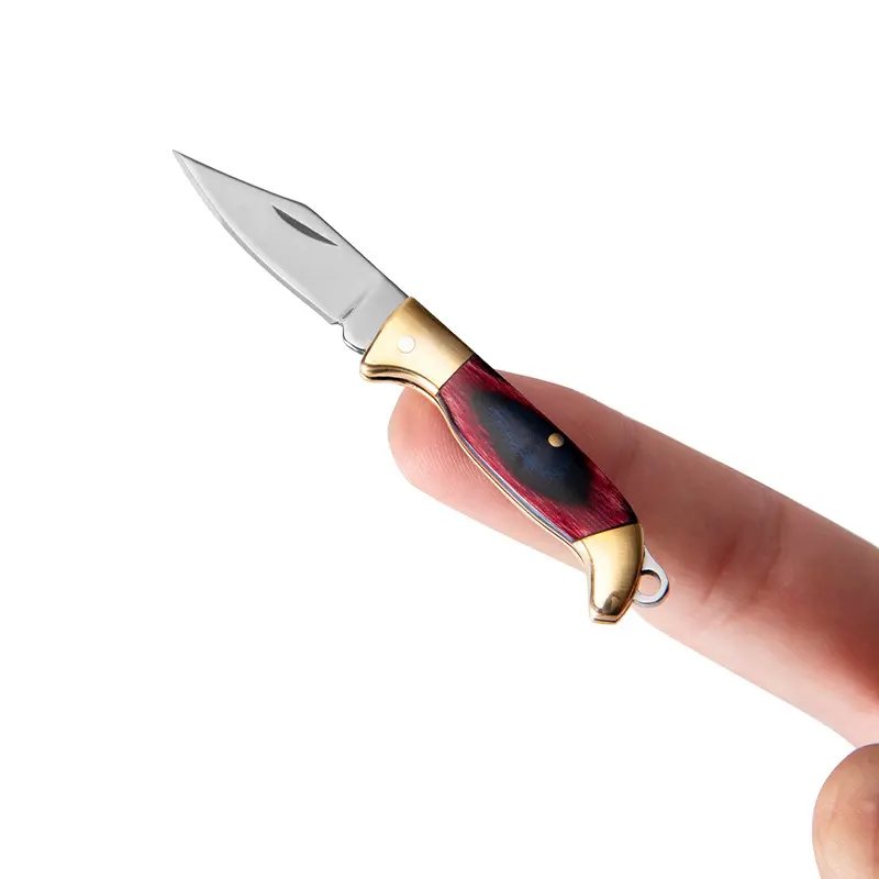 Offre Spéciale Chine en gros EDC Mini couteau de poche en bois pliant pour porte-clés