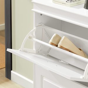 Mueble Moderno de Melamina Blanca con 3 Cajones, <span class=keywords><strong>Zapatero</strong></span> Delgado <span class=keywords><strong>y</strong></span> <span class=keywords><strong>Alto</strong></span> para Pasillo - Product Image 5