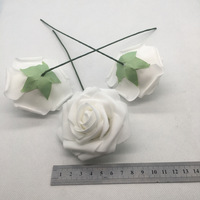 Prix de gros Nicro, roses artificielles en PE colorées de 8 cm avec tige, fleurs artificielles pour bouquet de mariée, décoration de mariage, fournitures pour fêtes