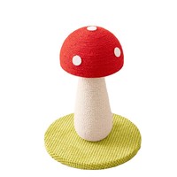Joli grattoir pour chat en sisal naturel rouge en forme de champignon, minimaliste, compact, taille moyenne, pour chatons et chats adultes