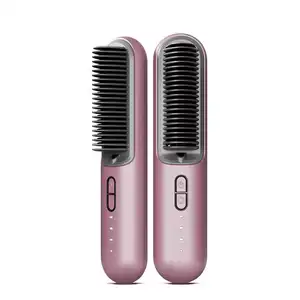 KSKIN Wholesales Portable Negative Ion Wireless Hair Care Products Mini Hair Styling Products Heating Comb Straightener