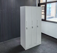 Armoire en acier à 3 portes personnalisée, prix d'usine, avec serrure à clé, armoire métallique verrouillable, adaptée au rangement dans les écoles, les gymnases