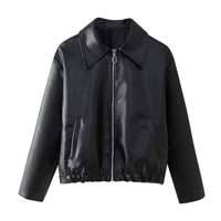 Nouvelle arrivée, veste de moto vintage de luxe pour femmes, veste en cuir PU avec fermeture éclair