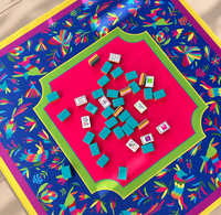 Tuiles de mahjong de luxe, ensemble de mahjong américain coloré avec des tuiles en acrylique à sept couches pour des jeux portables à quatre joueurs