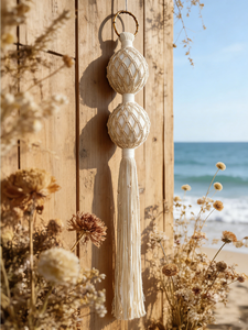 Tapiz de macramé <span class=keywords><strong>mexicano</strong></span> con flecos individuales y diseño de cuadrícula, artículos decorativos para colgar en la pared, para un hogar acogedor - Product Image 4