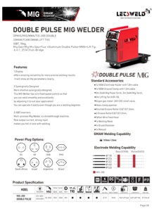 Soldadora <span class=keywords><strong>MIG</strong></span>/MAG de Doble Pulso LETSWELD, 15 kg, para Acero Inoxidable y Aluminio, 220V 250A 300A 380V, Nueva - Product Image 4