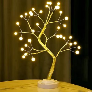 <span class=keywords><strong>Arbre</strong></span> de table veilleuse USB/interrupteur tactile alimenté par batterie bonsaï artificiel fleur de cerisier <span class=keywords><strong>arbre</strong></span> de bureau lampe à LED décoration lumineuse - Product Image 4