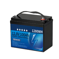 Batterie LiFePO4 rechargeable 12,8V 25,6V 100Ah 150Ah 200Ah avec poignée pour stockage solaire et VR, 8000 cycles