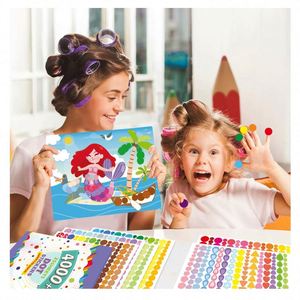 Kids Christmas <b>Gift</b> Cartoon Ocean Animals Sticker Craft Kits Diy Boys Girls Art Activity Dot It Princess - Product Image 1