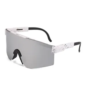 Büyük çerçeve bisiklet açık rüzgar geçirmez spor gözlükler özel Unisex plaj güneş gözlüğü satın