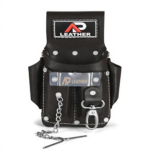 High Quality OEM Custom Logo Electrician Carpenters Leather Tool Pouch Bag 100% Leather Custom Color Size 200 lb Capacity <b>Hook</b> - Product Image 1