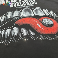 T-shirt à manches longues pour homme, imprimé DTG personnalisé avec strass, double couche, 100% coton, fabriqué par PEERAGE
