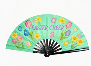 Abanicos Plegables de Mano de Alta Calidad con Logotipo Personalizado, Abanicos Promocionales al por Mayor para Pascua, Abanicos Plegables de Tela Sublimada - Product Image 3