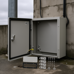 Carbon Steel Hinged Junction <b>Box</b> 16 X 12 6 Inch IP66 <b>Waterproof</b> Outdoor <b>Electrical</b> Enclosure With Mounting Plate D0100HRS2SP Car - Product Image 4