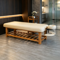 Table de massage en bois massif avec repose-tête amovible pour SPA, salon de beauté, institut de manucure, hôtel, centre de podologie