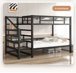 Hiện đại King-size dành cho người lớn Loft giường đầy đủ kim loại ký túc xá giường thiết kế cho các trường học sử dụng - Product Image 3