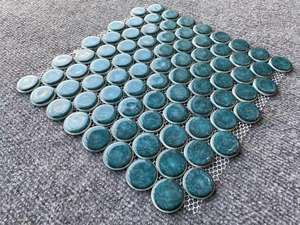 Cerchio di mosaico in ceramica smaltata tondo Penny Chips piastrelle a mosaico Backsplash da cucina - Product Image 6