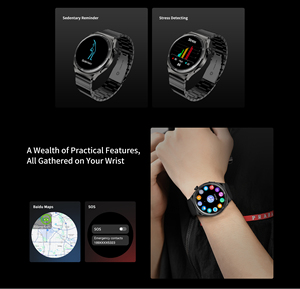 Reloj inteligente Relogio Pantalla AMOLED Trayectoria Frecuencia cardíaca Llamada Bluetooth <span class=keywords><strong>1</strong></span>,43 "Relogio Masculino SmartWatch IP68 - Product Image 4