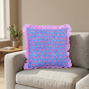 Hand <b>Block</b> Print 100% Cotton Modern Indian Cushion Covers with Stitching Zipper Closure Home Decor Wholesale - Product Image 3