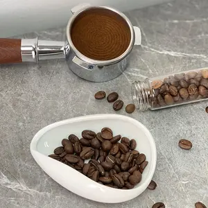 Nampan takar keramik untuk Barista, alat Espresso piring teh Aksesori sendok dosis, cangkir ukur kopi, nampan dosis